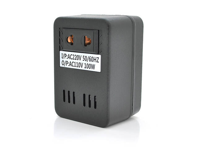 Трансформатор понижающего напряжения 100W Input 220 V/Output 110V, + универсальная розетка Понижающий адаптер
