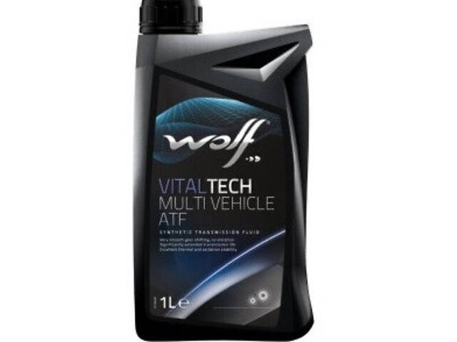 Трансмиссионное масло WOLF VITALTECH MULTI VEHICLE ATF, 1л Для АКП и гидротрансформаторов легковых и внедорожн