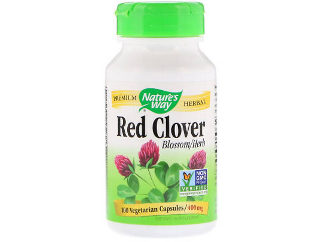 Травы Nature's Way Красный Клевер, Red Clover, 400 мг, 100 Вегетарианских Капс (NWY-16000) - Фото 1