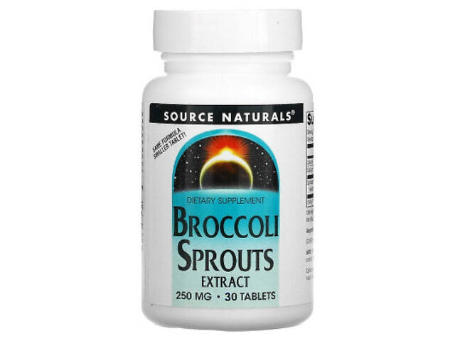 Трави Source Naturals Екстракт Брокколі, 250 мг, Broccoli Sprouts, 30 таблеток (SN1103) - Фото 1
