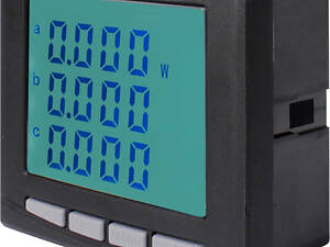 Трифазний аналізатор параметрів мережі 5А 0-450В RS-485 230В АС 96х96x55мм врізний [p079003] E.NEXT e.meter.pro.96.m.lcd