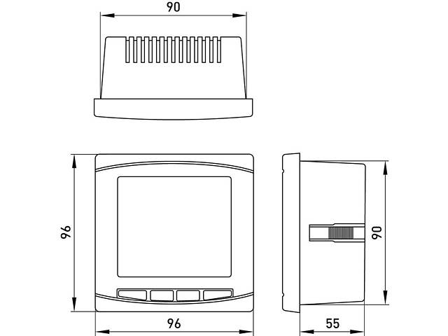 Трифазний аналізатор параметрів мережі 5А 0-450В RS-485 230В АС 96х96x55мм врізний [p079003] E.NEXT e.meter.pro.96.m.lcd - Фото 4