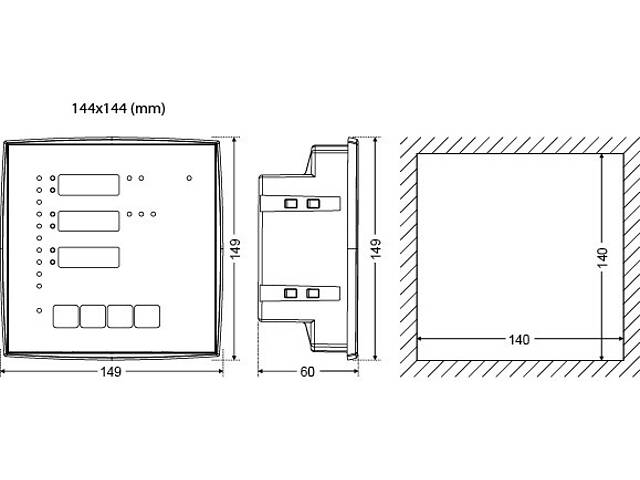 Трифазний аналізатор мережі 3x400+N 144х144мм [4656578] ENA3 ETI - Фото 2