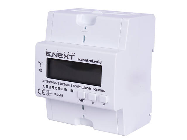Трифазний електронний лічильник 100А клас 1 [i0310038] RS485 E.NEXT e.control.w08 - Фото 1