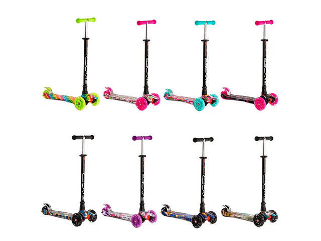 Триколісний самокат Best Scooter Skyper Maxi колеса з підсвічуванням PU 120мм (Салатова веселка) - Фото 4