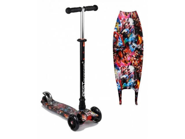Триколісний самокат Best Scooter Skyper Maxi колеса з підсвічуванням PU 120мм (Супергерої) - Фото 2