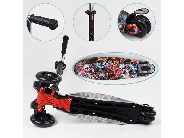 Триколісний самокат Best Scooter Skyper Maxi колеса з підсвічуванням PU 120мм (Супергерої) - Фото 5