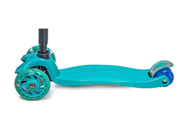 Триколісний самокат Scale Scooter Maxi до 60 кг зі світящимися колесами (Блакитний) - Фото 2