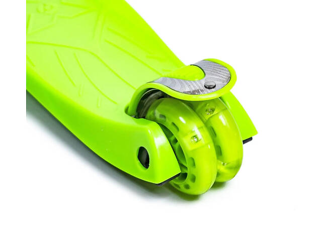 Триколісний самокат Scale Scooter Maxi до 60 кг зі світящимися колесами (Зелений) - Фото 3