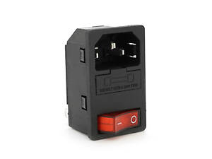 Трехконтактный разъем AC14 папа с переключателем, 250V, 10A, под отверточную сборку, Q50
