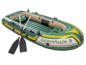 Трехместная надувная лодка Intex 68380 Seahawk 3 Set, 295 х 137 см, весла, насос