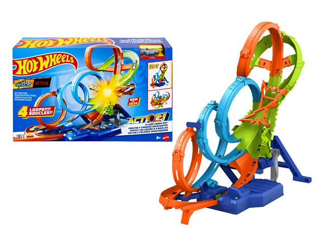 Трек Hot Wheels Action Неймовірні віражі та петлі (HXR70) - Фото 1