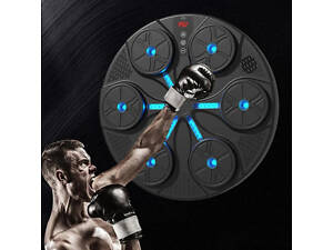 Тренажер для боксу музичний з підсвічуванням та Bluetooth чорний