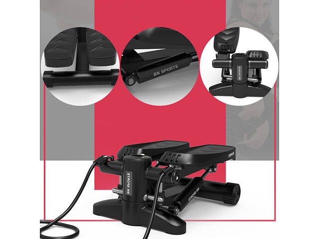 Тренажер для ніг Степпер з еспандерами. Кроковий тренажер, вантажопідйомність 150 кг - Фото 8