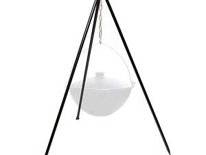 Тренога стальная туристическая походная разборная в чехле для подвешивания казана с крючком (1 м)