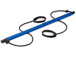 Тренировочная палка с эспандерами Hop-Sport HS-T090GS синяя