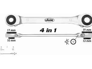 Трещоточный ї двойной кольцевой гаечный ключ VIGOR