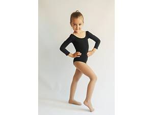 Трико Купальник для танців і гімнастики з довгим рукавом Чорний (55/3) розмір 164 (14 років)