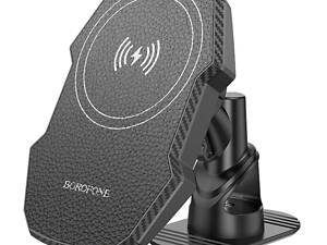 Тримач для мобiльного з БЗП BOROFONE BH216 Adelante magnetic wireless fast charging car holder(center console)