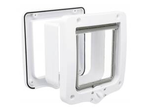 Trixie Двери для котов Trixie четырехсторонние с туннелем, пластик, 20х22см, белые