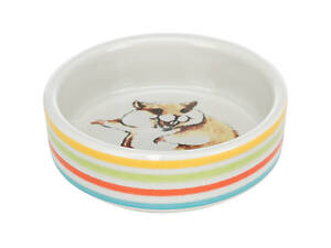 Trixie Миска для грызунов Trixie керамическая 80 мл 8 см разноцветная