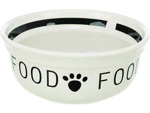 Trixie Миска для собак Trixie Food керамічна 0,25л d 13см біло-чорна