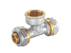 Трійник із внутрішнім різьбленням з проточкою SANTAN 16х1/2'х16