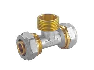 Трійник із зовнішнім різьбленням з проточкою SANTAN 20х1/2'х20