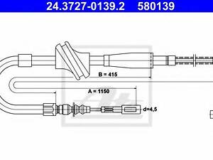 Трос, стоянкова гальмівна система ATE 24372701392 на AUDI 4000 (81, 85, B2)