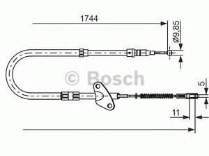 Трос, стоянкова гальмівна система BOSCH 1987477121 на MERCEDES-BENZ T1/TN з бортовою платформою/ходова частина