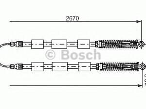 Трос, стояночная тормозная система BOSCH 1987477553 на FIAT SEICENTO (187)