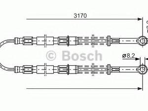 Трос, стояночная тормозная система BOSCH 1987477792 на SEAT TERRA фургон (024A)