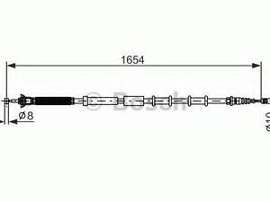 Трос, стояночная тормозная система BOSCH 1987477978 на FIAT PUNTO (199)