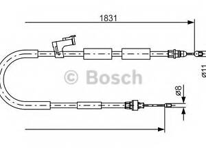 Трос, стояночная тормозная система BOSCH 1987482058 на MAZDA 3 (BK)