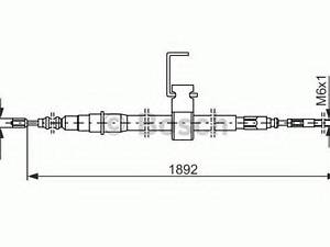 Трос, стояночная тормозная система BOSCH 1987482106 на SAAB 9000