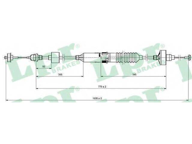 Трос, управление сцеплением LPR C0260C на VW GOLF Mk III (1H1)