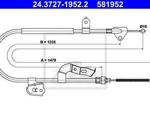 Трос ATE 24372719522 на TOYOTA AYGO (WNB1_, KGB1_)