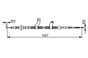 Трос гальма стоянки (правий) BOSCH 1987482354