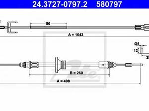 Трос стояночного тормоза ATE 24372707972 на RENAULT TRAFIC II автобус (JL)