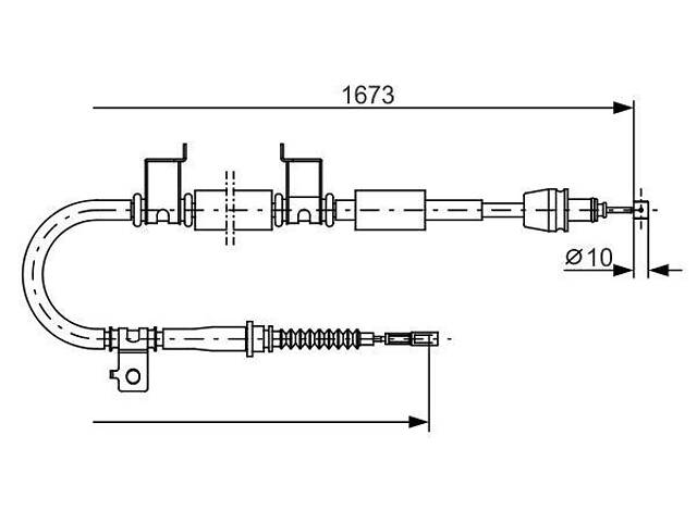 Трос гальма стоянки (правий) - Фото 1
