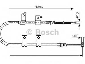 ТРОС ГАЛЬМIВНИЙ ПРАВИЙ BOSCH 1987482083 на CHEVROLET LOVA седан (T250, T255)