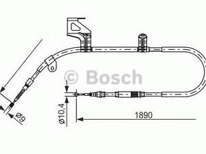 трос гальмiвний лiвий BOSCH 1987477803 на VW PASSAT седан (3B2)