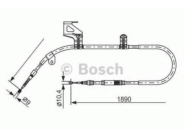 трос гальмiвний лiвий BOSCH 1987477803 на VW PASSAT седан (3B2) - Фото 1