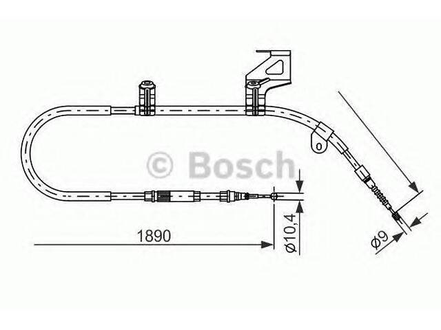 трос гальмiвний правий BOSCH 1987477804 на VW PASSAT седан (3B2) - Фото 1