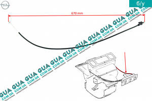 Трос печки (чёрный L 670 мм) 90463847 Opel / ОПЕЛЬ VECTRA B 1995-2002 / ВЕКТРА Б 98-02