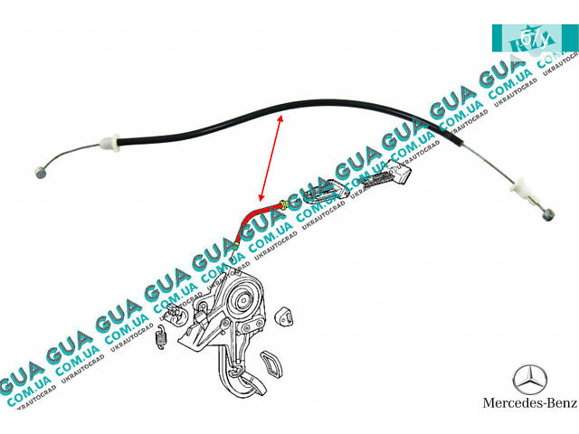 Трос педали стояночного тормоза A2104201285 Mercedes / МЕРСЕДЕС E-CLASS 1995- / Е-КЛАСС