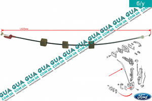 Трос ручки открытия замка передней двери ( 625 мм ) 1S71F218A01AC Ford / ФОРД MONDEO III 2001-2007 / МОНДЕО 3