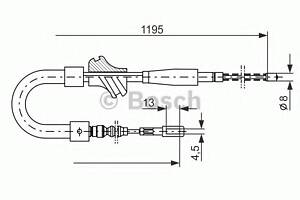 Трос ручника для моделей: AUDI (80, 80,90,COUPE)