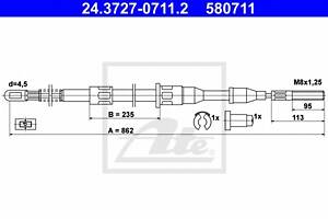 Трос ручника для моделей: OPEL (ASCONA,ASCONA), VAUXHALL (CAVALIER,CAVALIER,CAVALIER)