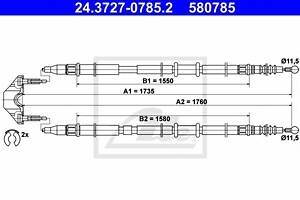 Трос ручника для моделей: OPEL (ASTRA, ASTRA), VAUXHALL (ASTRA,ASTRAVAN)